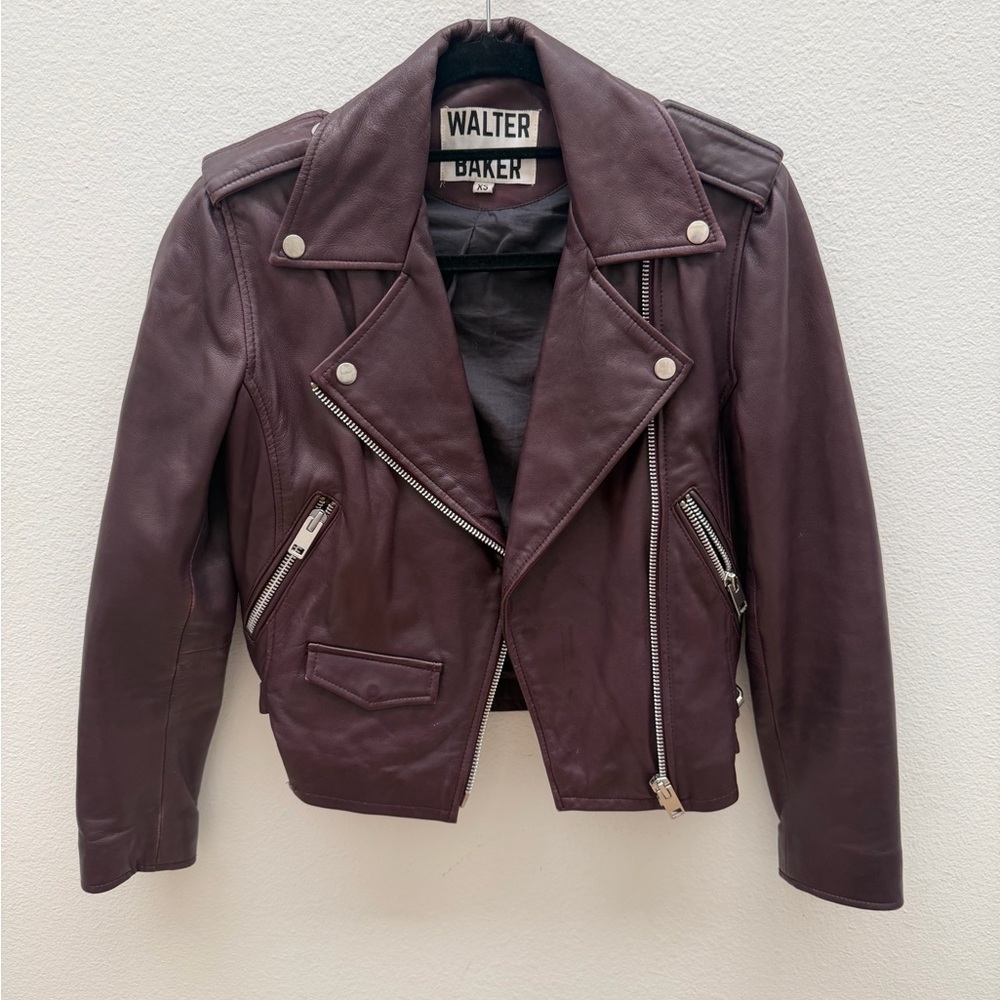 Walter Baker Women's Dark Purple Leather Jacket
